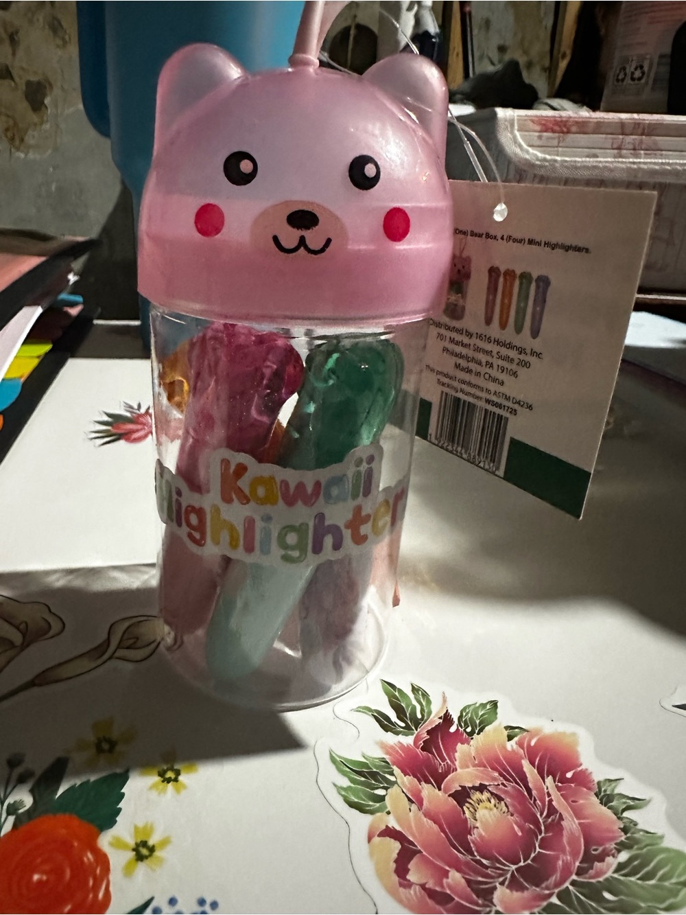 Kawaii Highlighters Set - Pink Bear Top
